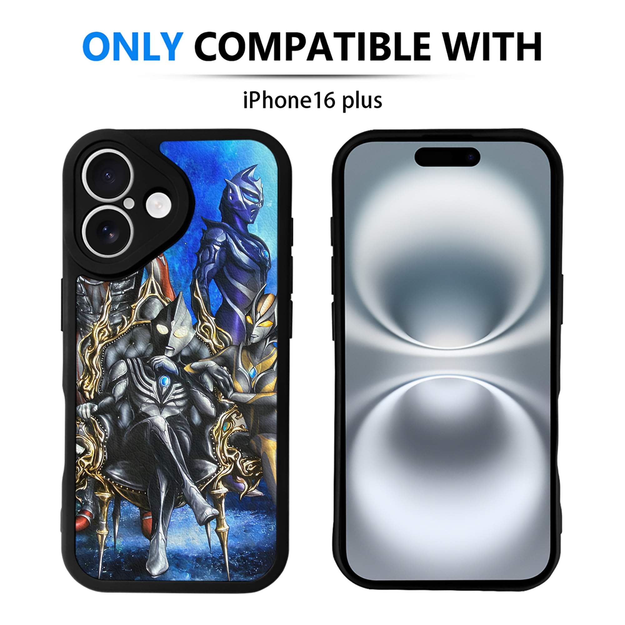 （画像用） ウルトラマン Ultraman 【iPhone 16シリーズ対応】シリコンスマホケース（レザー調） 材質：シリコン